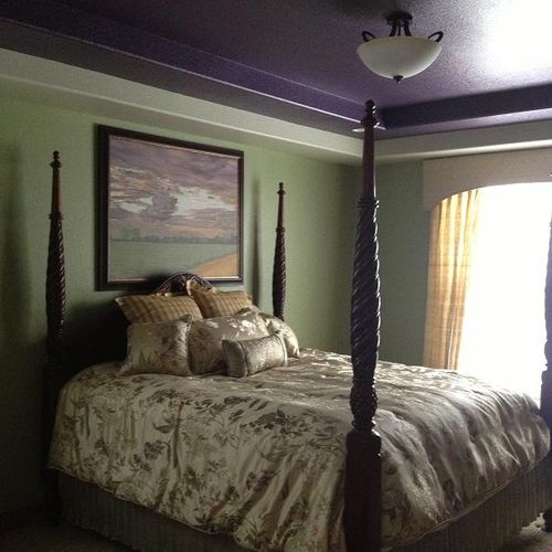 Metallic "Lilac" on ceiling insert, followed by "A