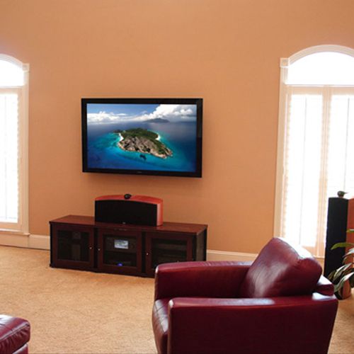 Large plasma display with full surround sound in B