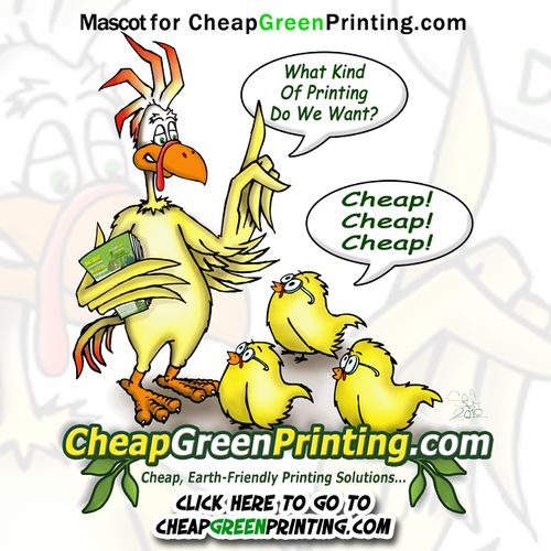 Mascot Illustration for CheapGreenPrinting.com