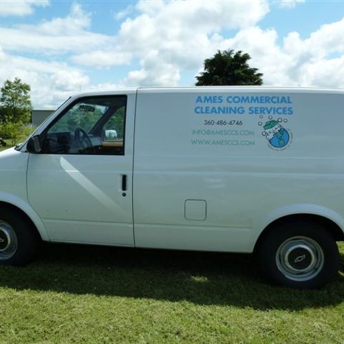 Our van with our new logo.