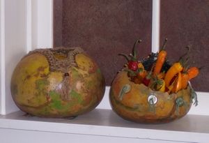 gourd art painting by Jill Annette Johnson