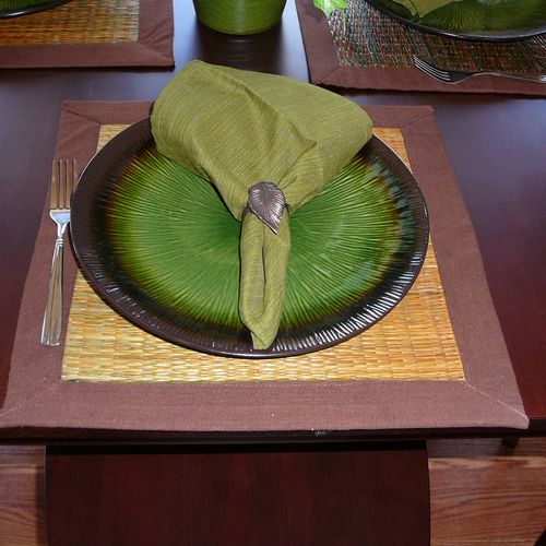 A place setting in a staged home.  Even the smalle