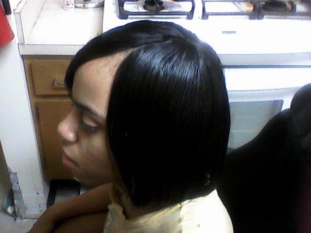 sewn in weave cut into bob