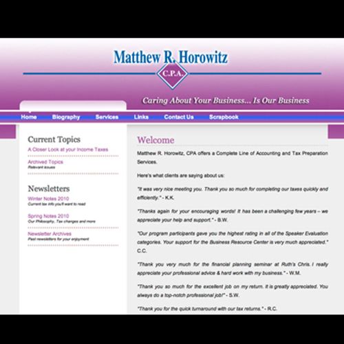 Matthew Horowitz CPA website