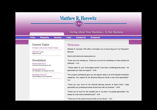 Matthew Horowitz CPA website