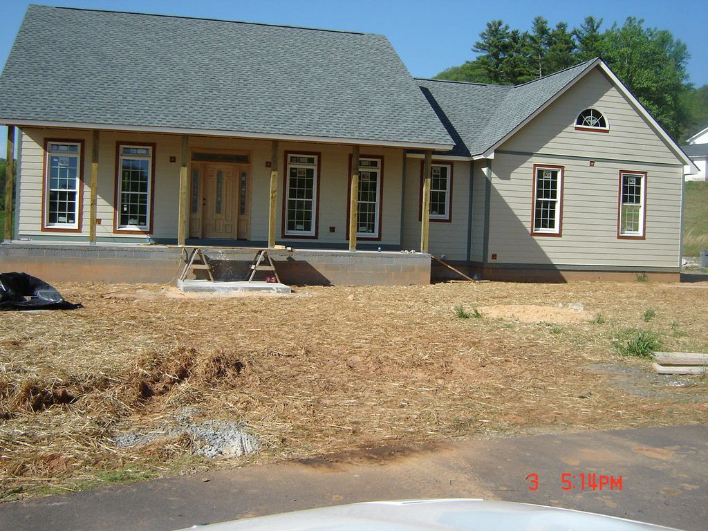 Nearing completion of house built from the bottom 