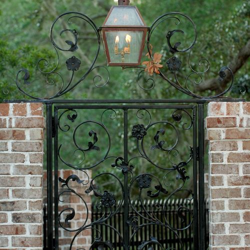 We love the lanterns on a gate.