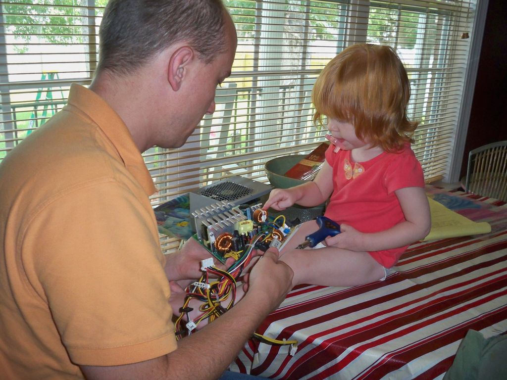 My little redheaded trainee.