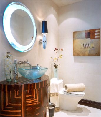 Powder room was totally remodelled.  We use a demi