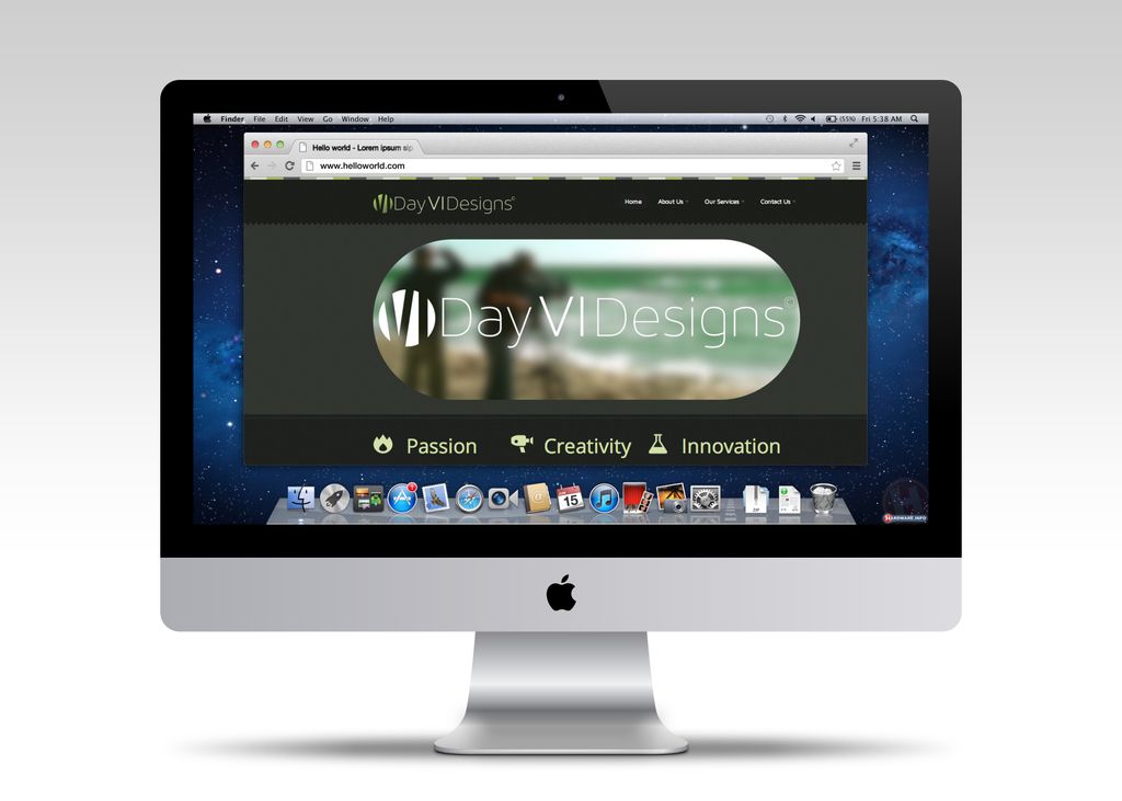 The mockup of our website