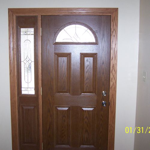 New Oak door with sidelight