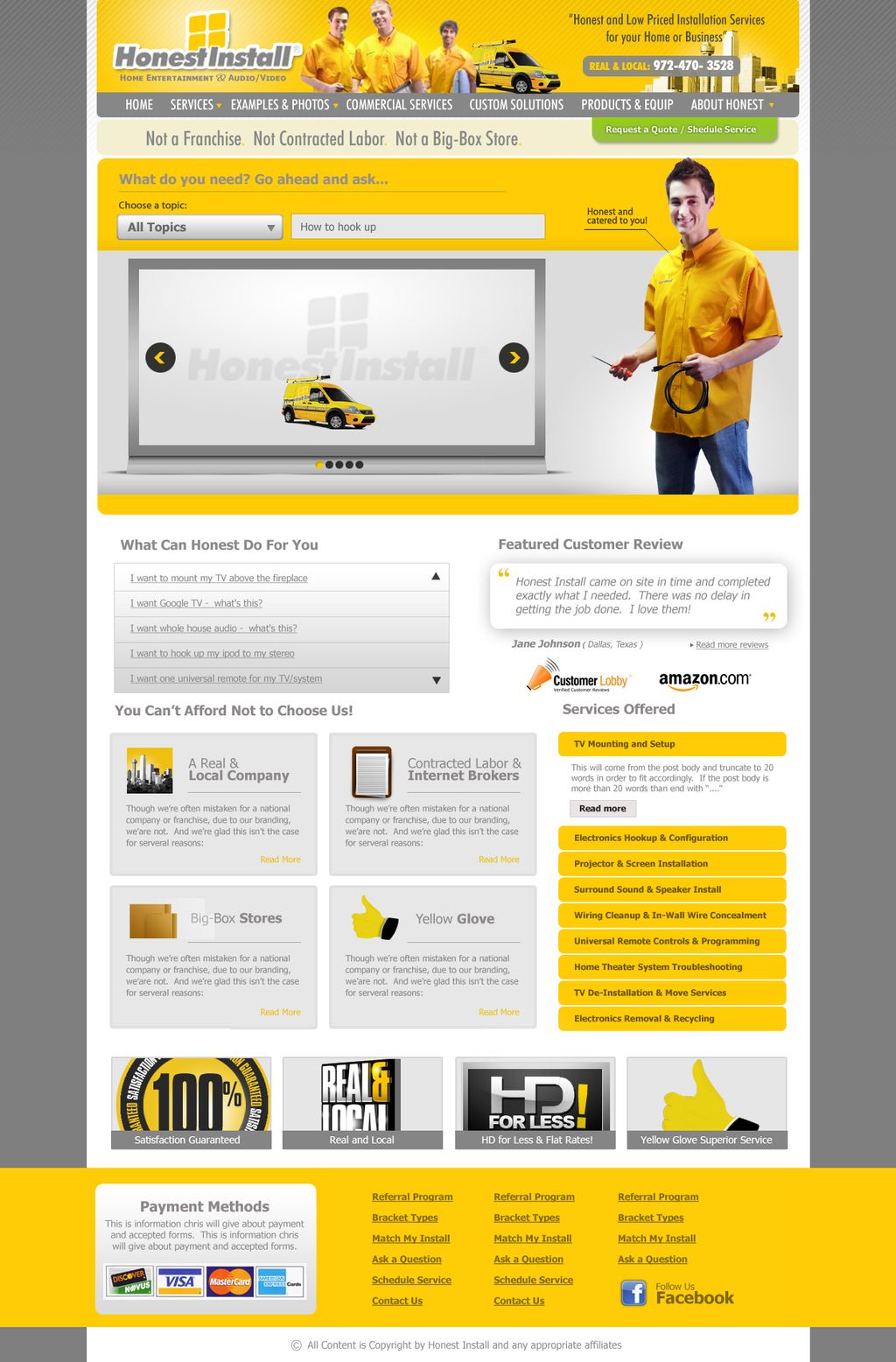 HonestInstall.com (Design + Development of Custom 