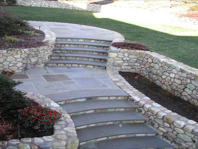 Stone walls and walkways