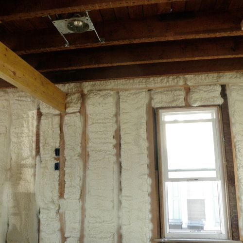 Spray Foam insulation in wall - We spray it all- w