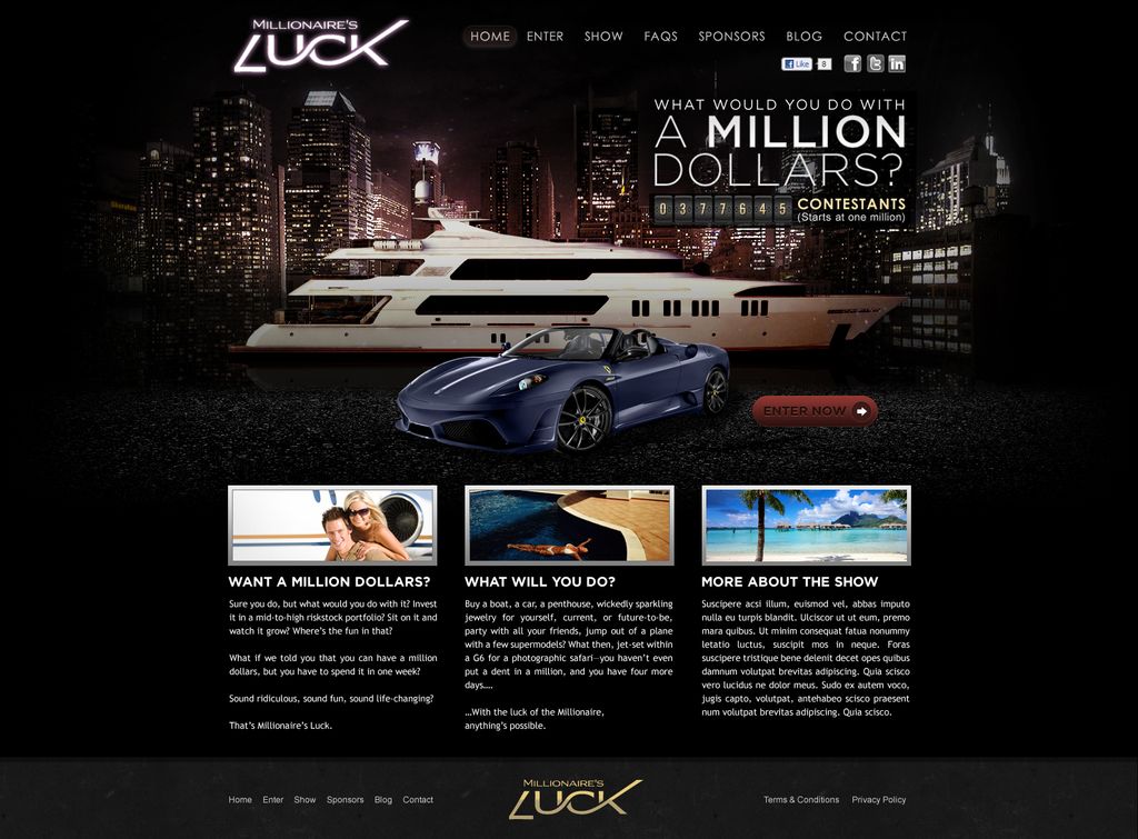 Web build: Millionaire's Luck