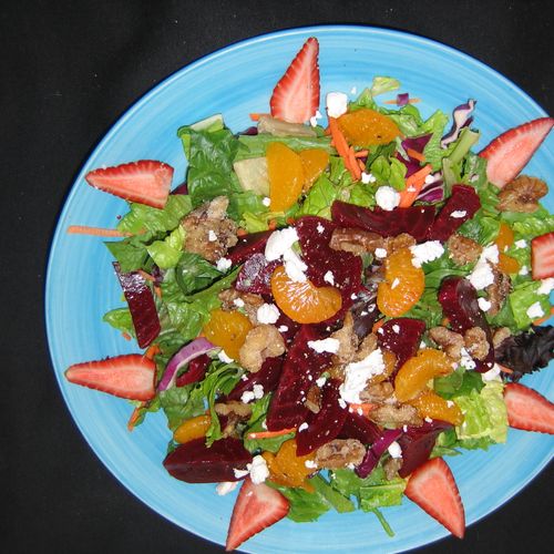 Roasted Beet Salad with Strawberries and Oranges