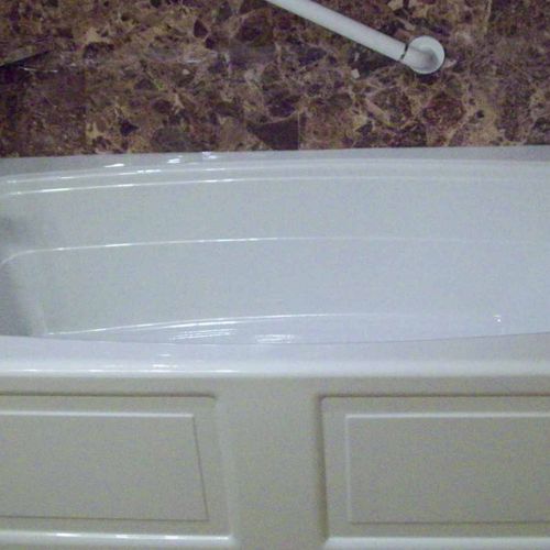 A new tub or tub liner. Our tubs are cast acrylic 