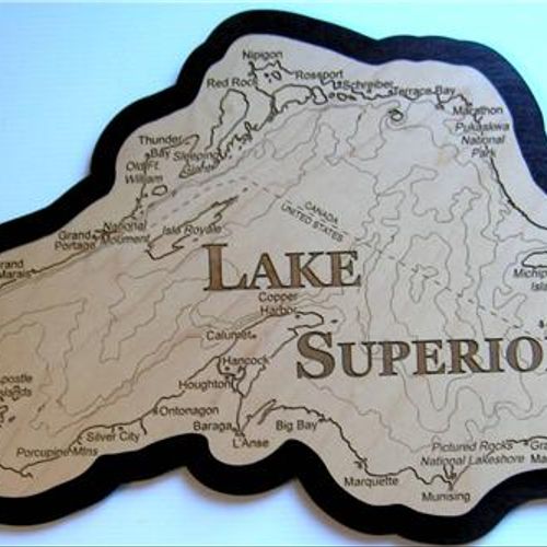 Lake Map Wall Art