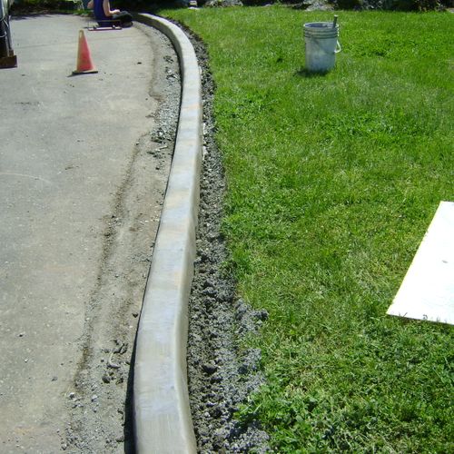 After we installed the curbs, and before they are 