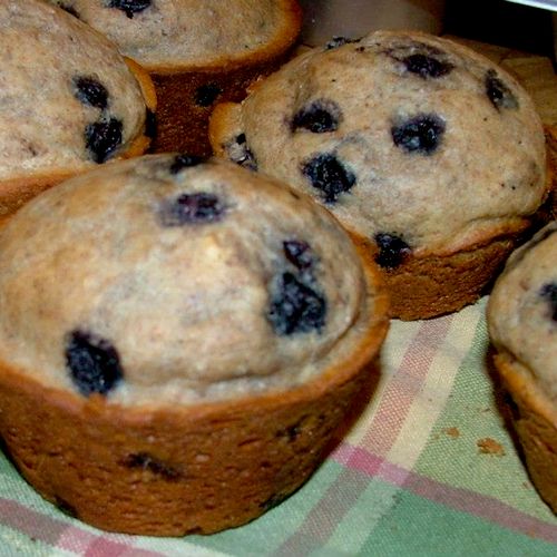Giant Whole Wheat Blueberry Muffins
