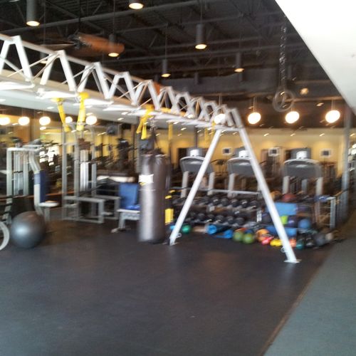 My gym, well one shot of it. We train at a 5000 sq