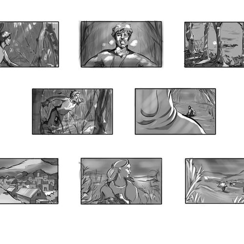 Storyboard for a commercial. Based on the script a