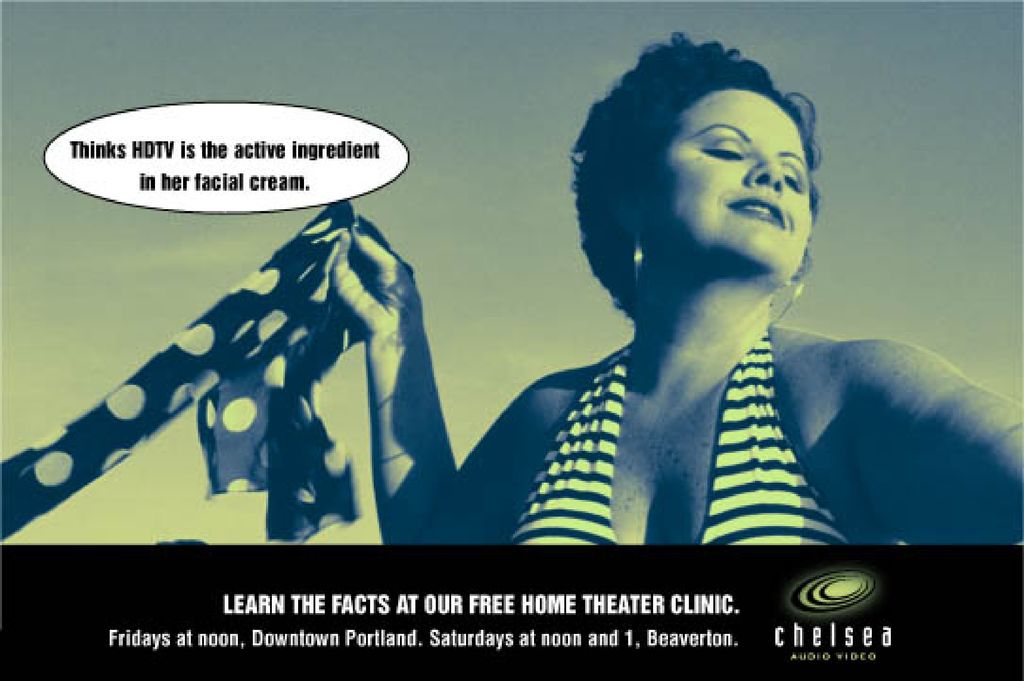 One in a series of movie theater slides for Chelse