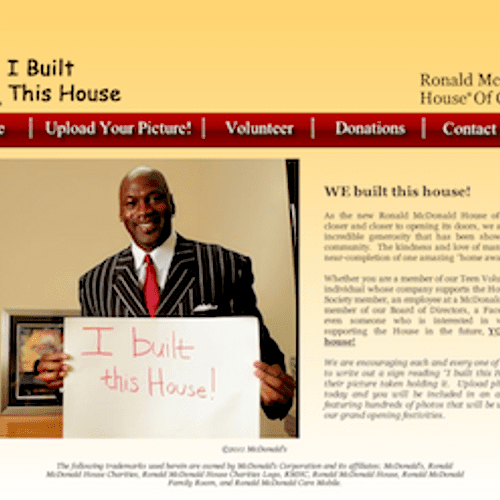 Promotional website for the "I Built This House" c