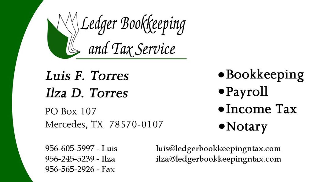 Ledger Bookkeeping and Tax Service