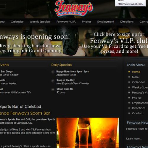 Fenway's Sports Bar - Web Development / SEO