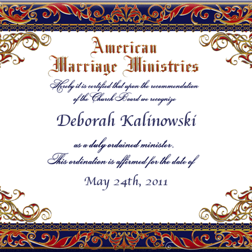 I recently joined the American Marriage Ministries