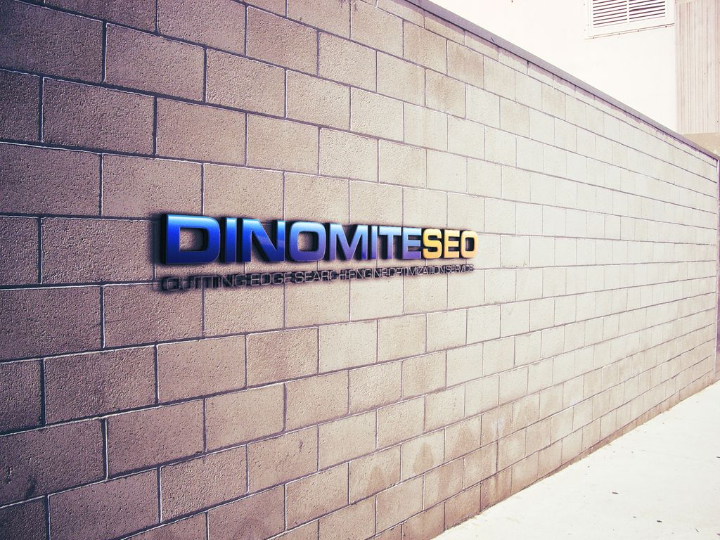 Dinomite SEO on our wall outside our office.