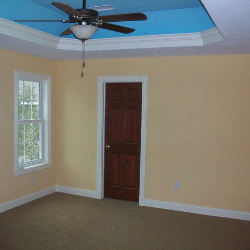Interior Painted Walls W/Sky Blue painted recessed