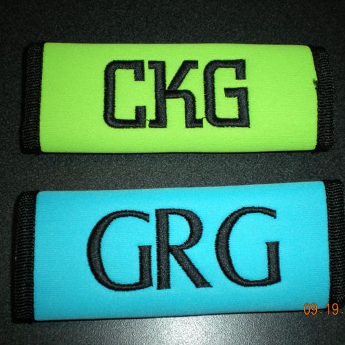 Luggage grips monogrammed - $5.00 each or 2 for $9