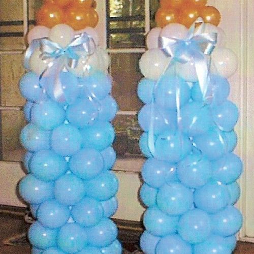 Balloon Pillars for baby shower (boy)