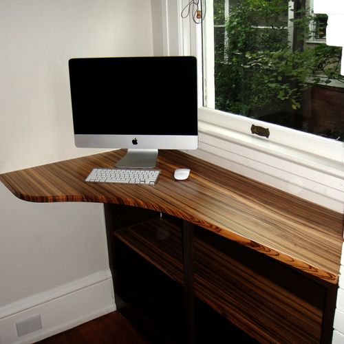 Built-in Zebrawood desk