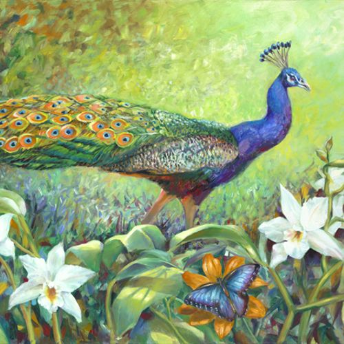 Mystical Peacock in Oil