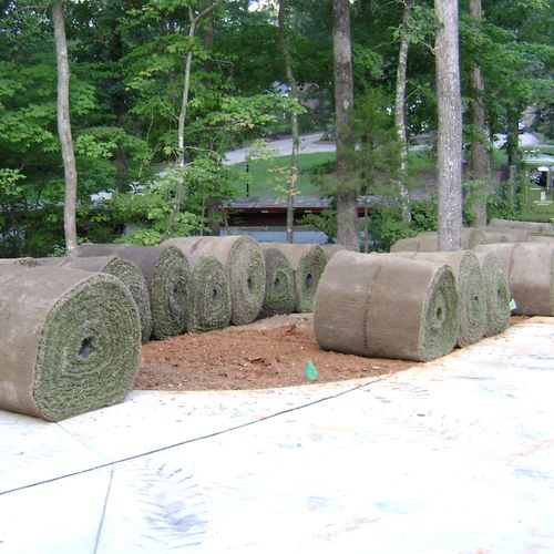 pallet or large sod rolls installed