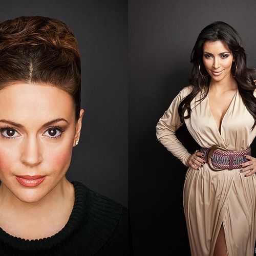 Alyssa Milano and Kim Kardashian