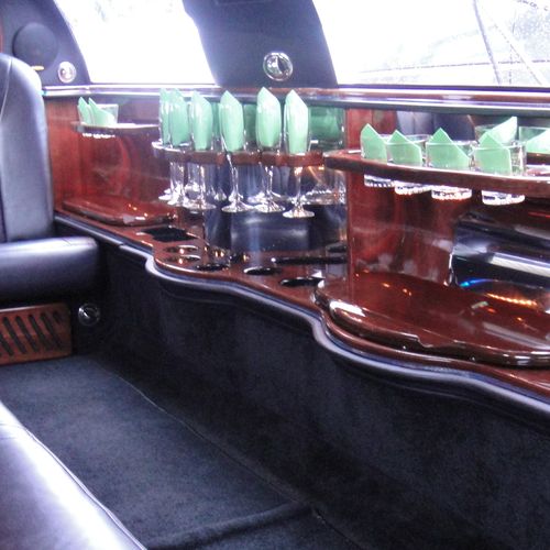 Inside 10 passenger Lincoln