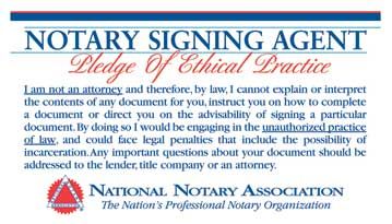 Notary Signing Agent Pledge