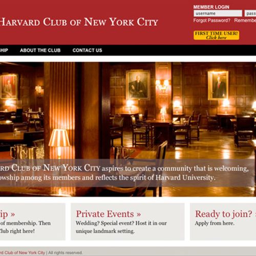 Website for Harvard Club of NYC