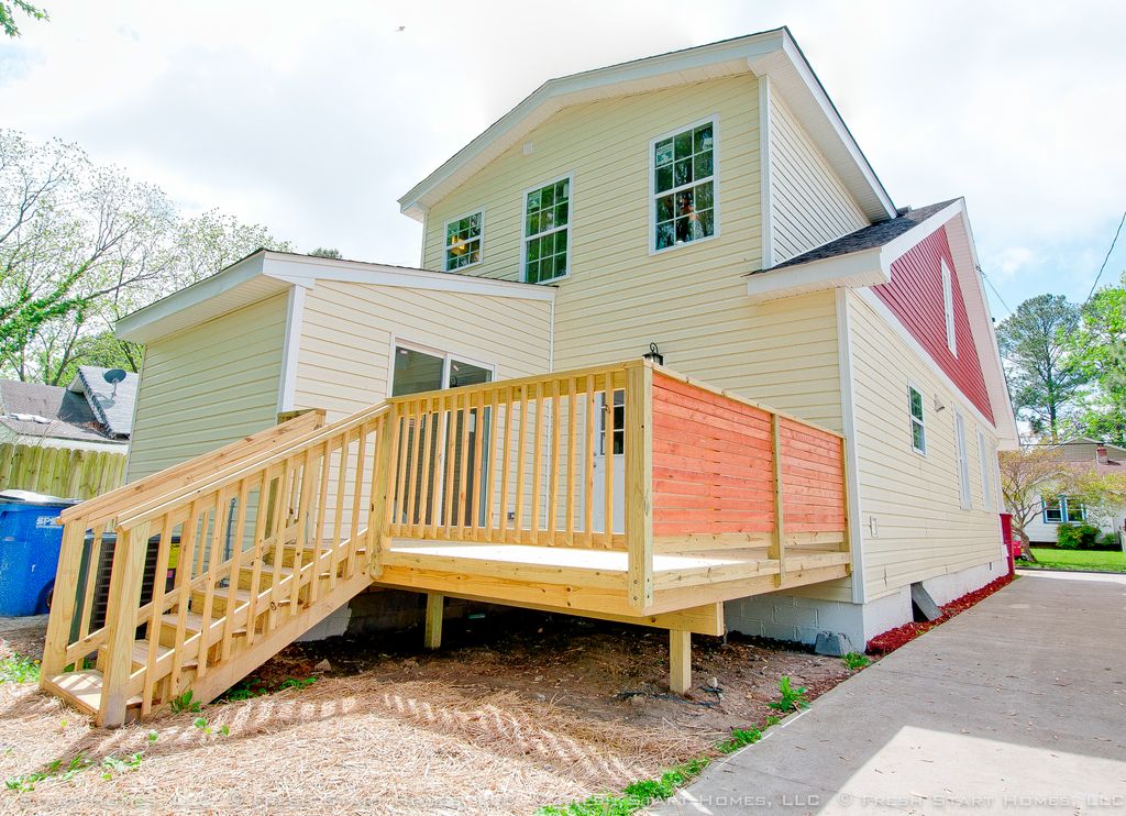 Siding, decking, and windows by Fresh Start Homes.