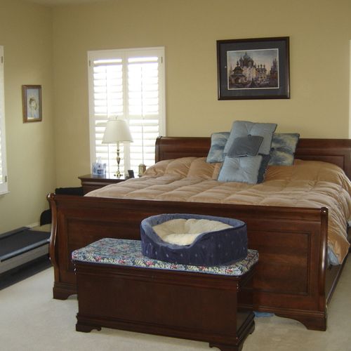 Master Bedroom Before Staging - cluttered, unappea