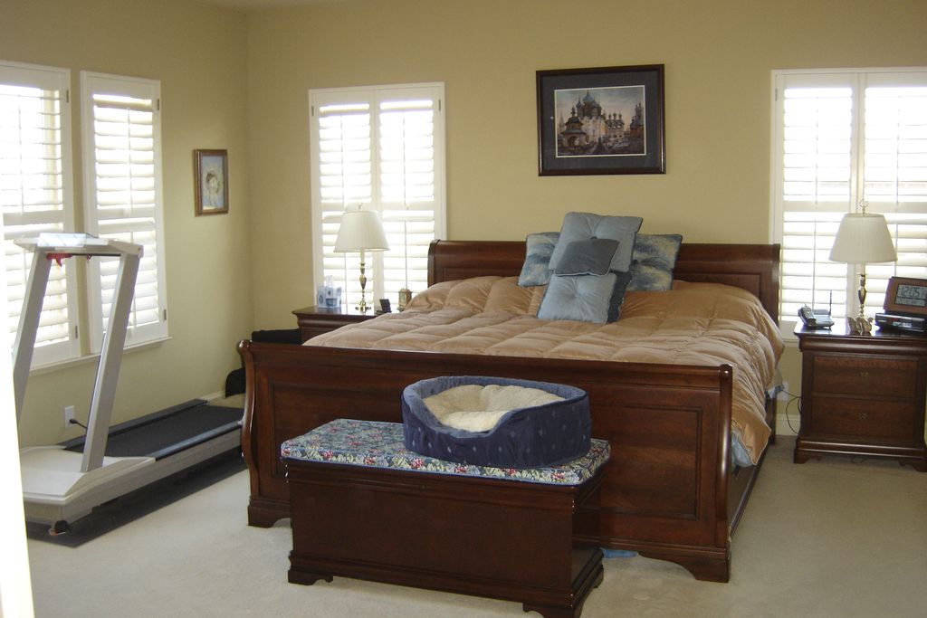 Master Bedroom Before Staging - cluttered, unappea
