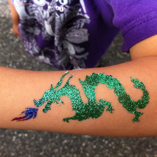 Glitter Tattoo - Snazzy Chinese Fire Breathing Dra
