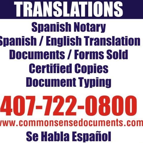 Spanish Translation Orlando & Notary Public
