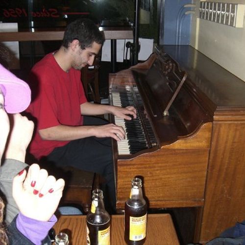 Performing some piano for my friends.