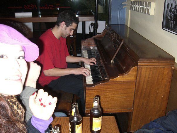 Performing some piano for my friends.