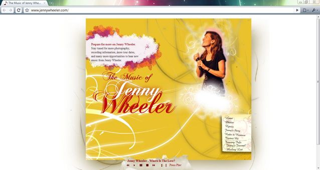 Jenny WHeeler Website Main Page